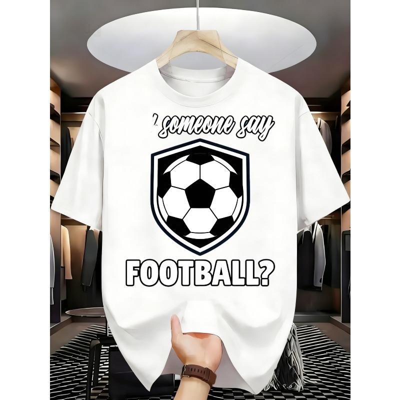 European sizes Casual Sporty Style Men's T-Shirt Football Graphic And Text Design For Everyday Wear And Sports Events Perfect Gift For Football Fans