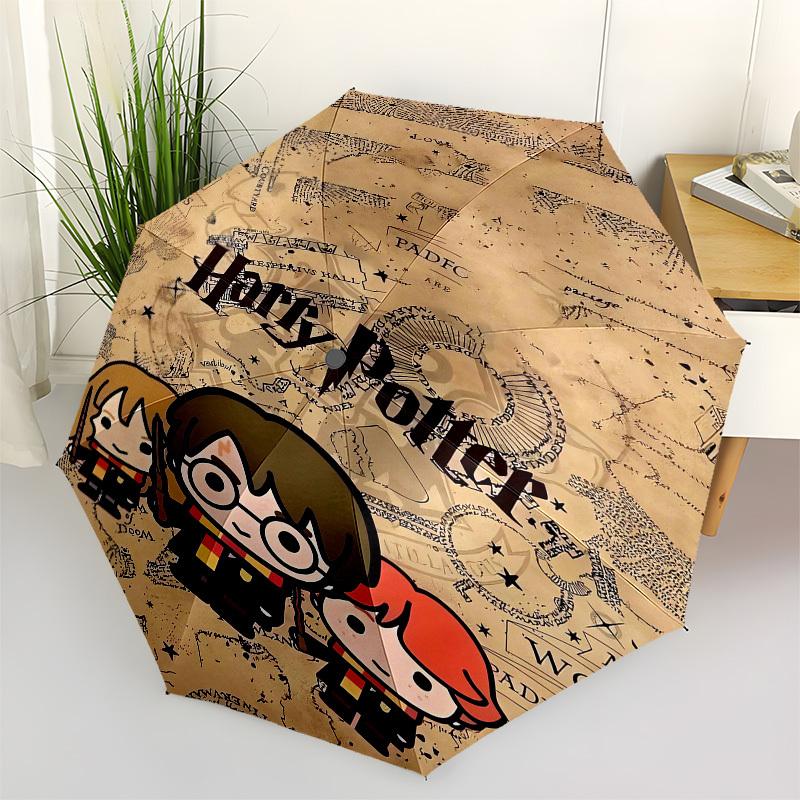 1pc Harry Potter Map Roundel Umbrella with Plastic Handle,Suitable for All Seasons Travel Outdoor Multi-functional UmbrellaDCS202
