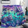 1Pc Galaxy Cats Print Flannel Blanket High Quality Warm Comfortable Cover for All Seasons Perfect for Gifts Home Decor