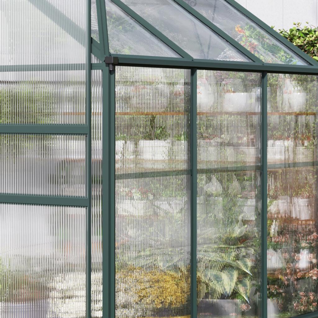 14 Pieces Polycarbonate Sheets, 121 x 61 x 0.4cm Twin-Wall Plastic Roofing Sheets, 10m² Replacement Greenhouse Panels, Waterproof and UV Protection