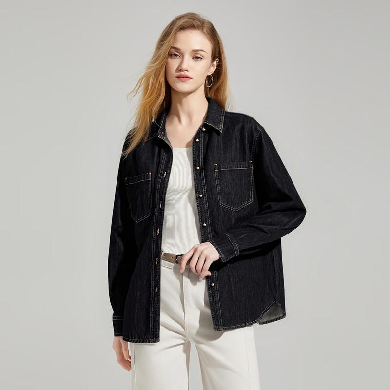 Retro Polo Denim Long Sleeve Shirt