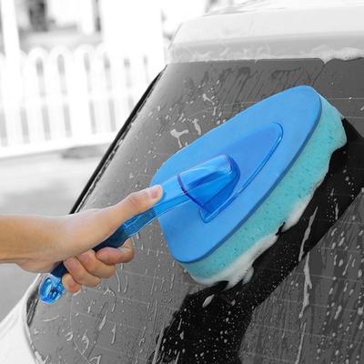 Car Wash Sponge Brush with Handle Foam High-density Water-absorbing Car with Large Sponge Block Brush Car Tool Supplies
