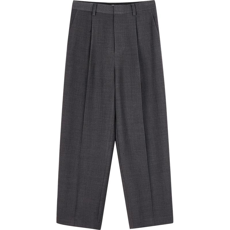 LESS Women's Lamb Wool Straight-Leg Trousers