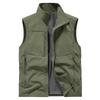 Men's Solid-Color Lightweight Vest with Stand-Up Collar for Spring/Fall Outdoor Sports Breathable Jacket