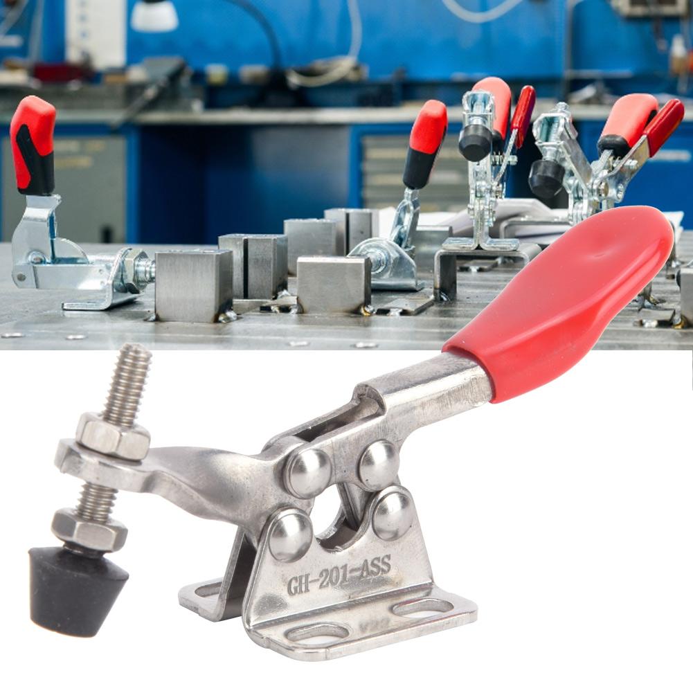 2Pcs Toggle Clamp 304 Stainless Steel Quick Welding Fixture Hand Tool 27KG GH201ASS