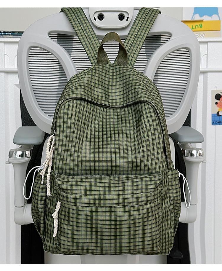 Schoolbag plaid schoolbag small fresh high school girl backpack college student lightweight simple computer bag campus student schoolbag