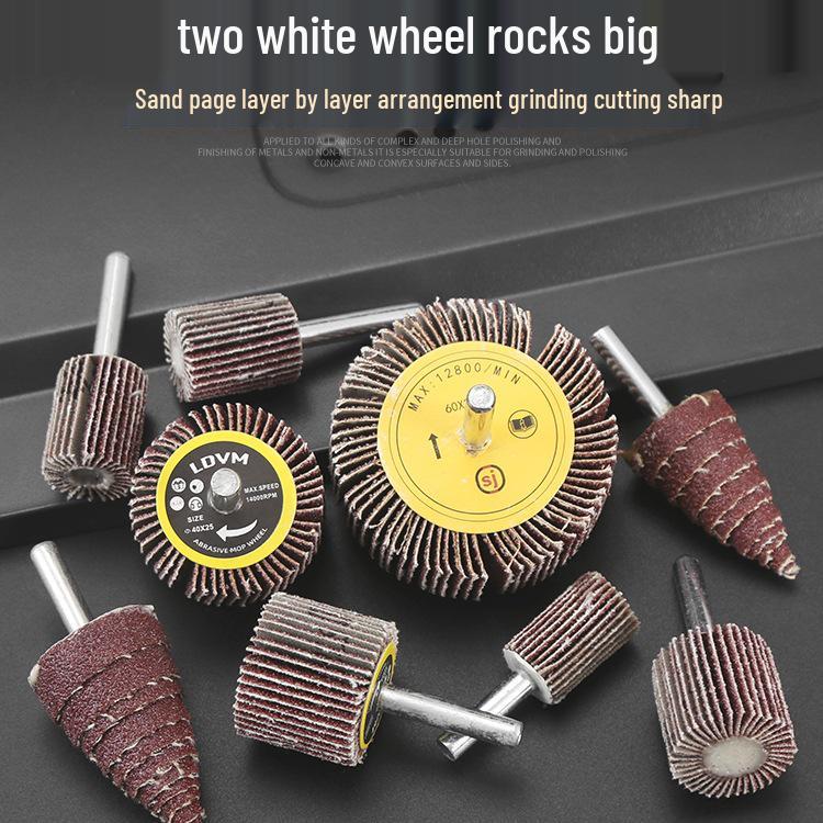 Schaftmontiertes Lamellenschleifrad Schleifpapier Schleifmittel für Metall- & Holzpolitur