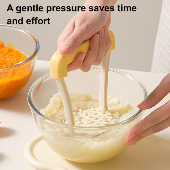 Potato Masher with Ergonomic Handle Manual Potato Press Honeycomb Round Hole Mashed Potato Presser Multi-Functional Kitchen Tool
