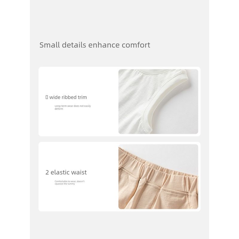 David Bella Children's New Five-Piece Pants Set 2026 Boys' Pure Cotton Vest and Pants Two-Piece Set Boys' Summer Outfit