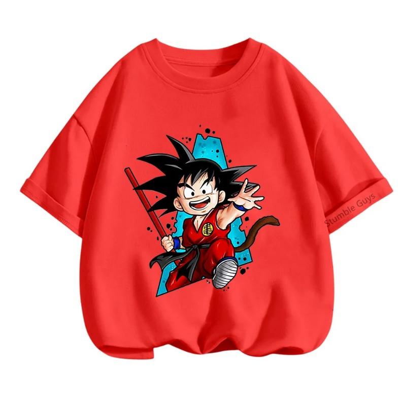 Summer 3-14 Children T Shirt Dragon Ball Z Son Goku Anime Teen Clothes Fashion Casual T-shirt Boy Clothing Tshirt Kids Tops