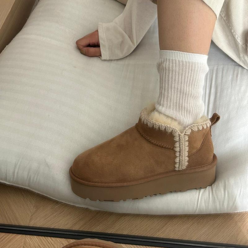 Sangpo snow boots women's new sheepskin and fur integrated short tube wool mouth increased thick-soled warm wool boots winter shoes