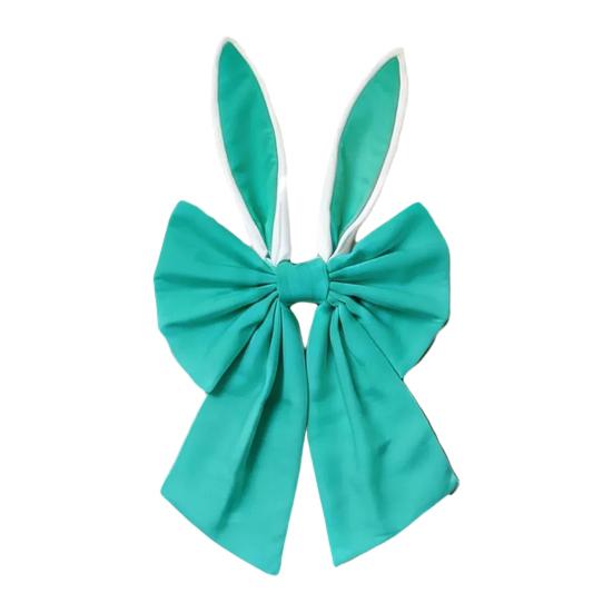 16-tums påskkransrosetter Glad påskkaninöronrosett för trädtopp Dekorativ tygrosett för vårhelg Ytterdörr Vägg Fönster Inomhus Utomhus