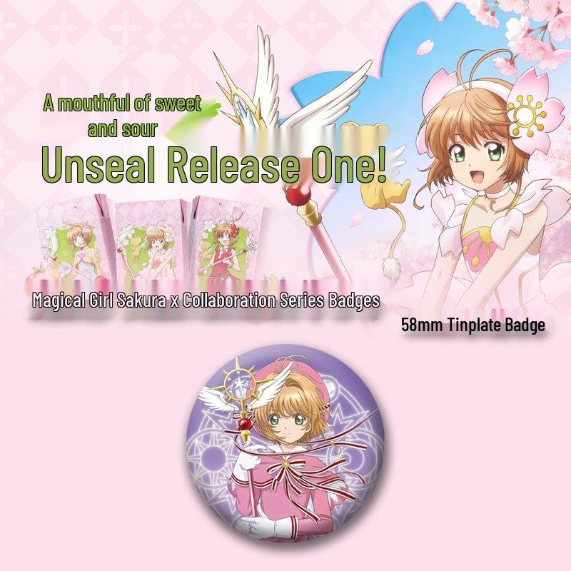 Magical Girl Sakura Collaboration Badge Pin - Cute Backpack Charm & Exquisite Gift for Friends Birthdays (Limited Edition)