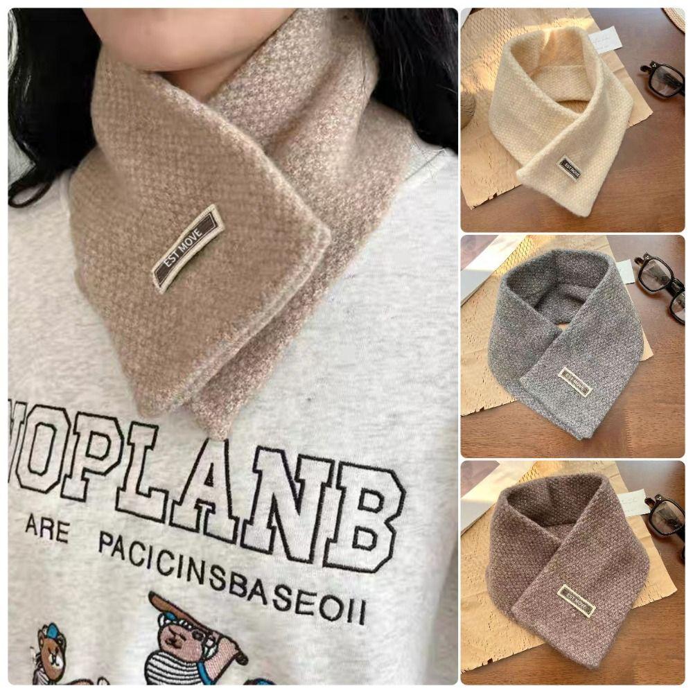 Thickened Knitted Scarf Solid Color Winter Scarf Fashionable Neck Warmer Winter