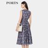 PORTS Women's Elegant Printed Sleeveless Dress