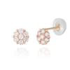 14K Gold Stud Earrings with Bling Cubic Zirconia