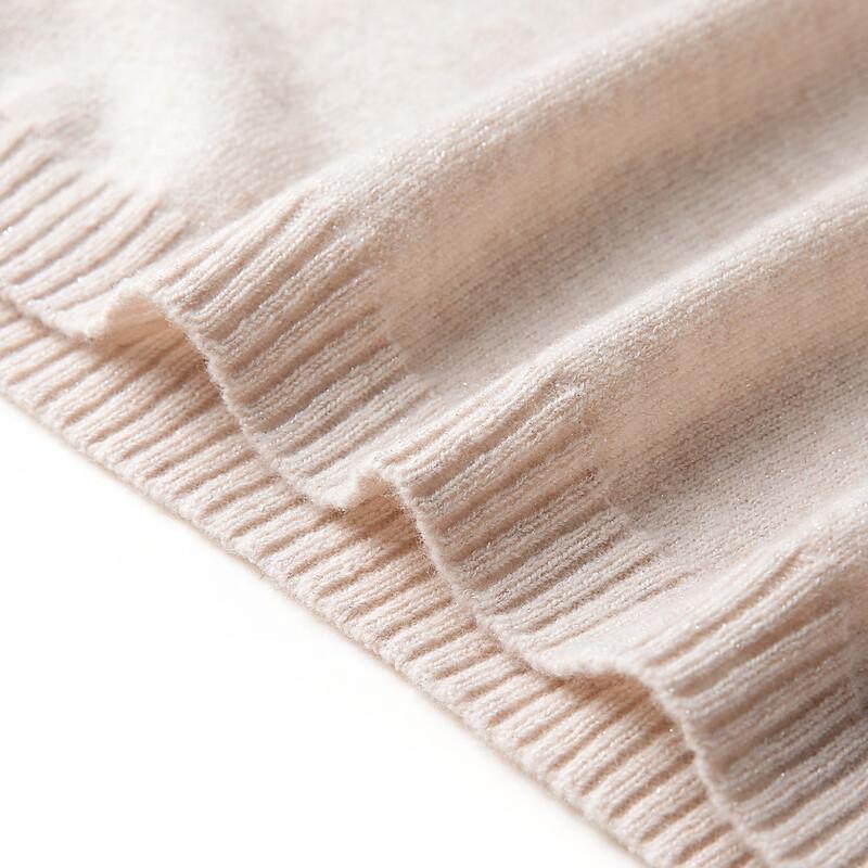 TUHUANG Women's Seamless Lurex Wool High-Neck Base Layer Sweater