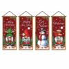 4pcs 2D Flat Christmas Flag Banners Snowman Xmas Decoration  Indoor Decoration