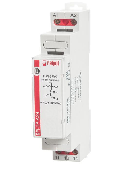 Relè elettromagnetico 1P 16A 24V AC AgSnO2 RPI-1P-A24 863358