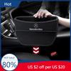 EVW5   Hot 2025 1Pcs Leather Car Seat Storage Bag Gap Organizer Box For Mercedes Benz AMG W204 W205 W203 W211 W212 W213 W201 W210 W124