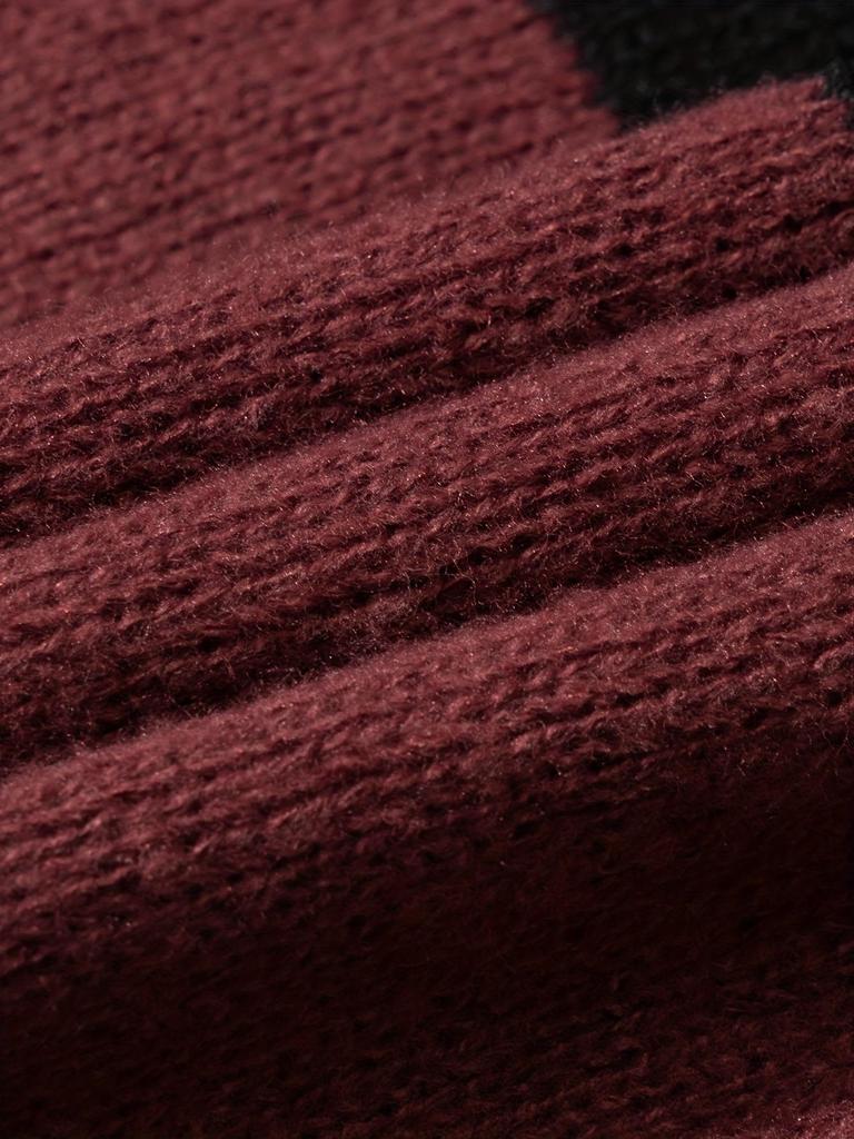 Men's Retro Wool Knitwear: Color Block Striped, Round Neck, Soft & Cozy, Loose Fit, Autumn/Winter Edition.