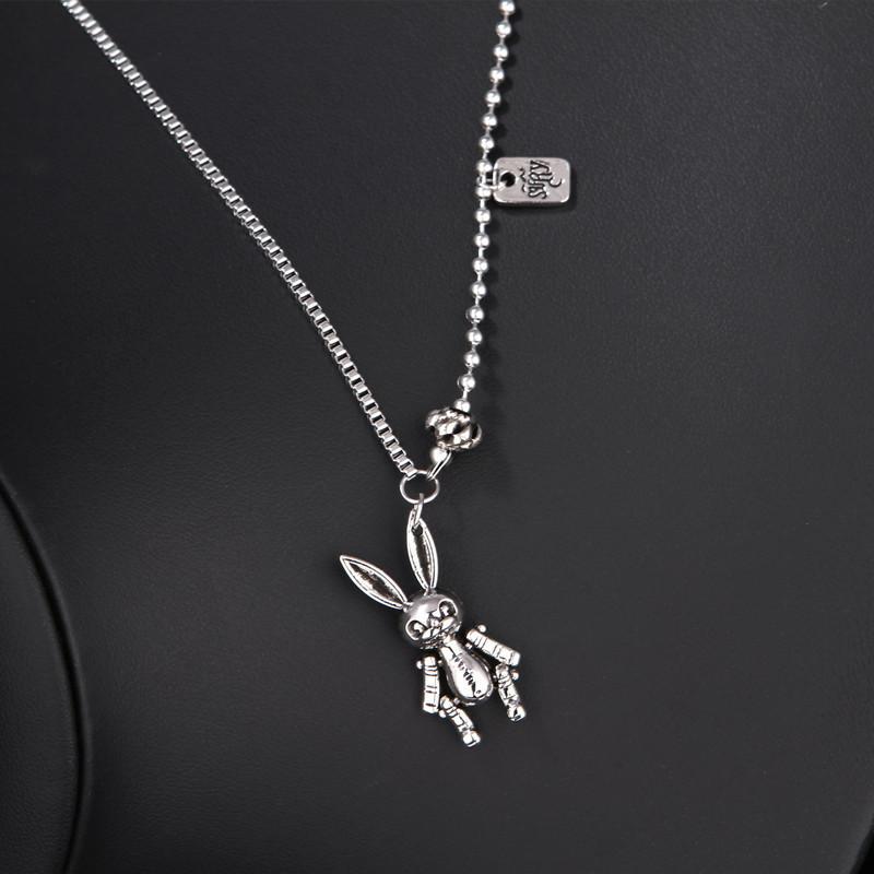 Retro Silver Mechanical Rabbit Necklace Female Cold Wind Pendant Design Personalized Collarbone Sweater Chain