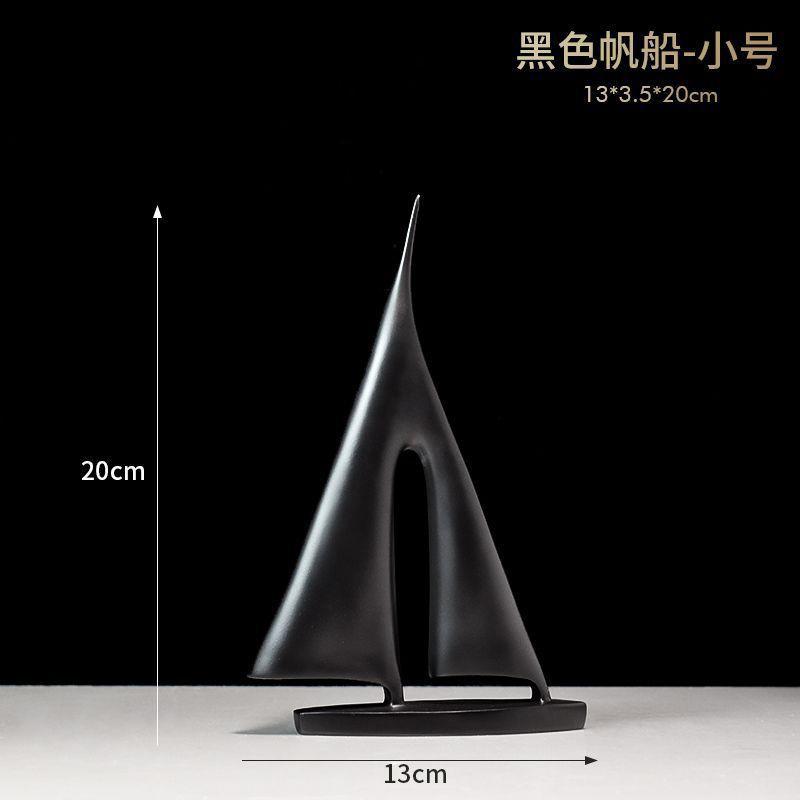 Modern Minimalist Sailboat Resin Sculpture Decor Desk Living Room Bedroom Entryway Home Office