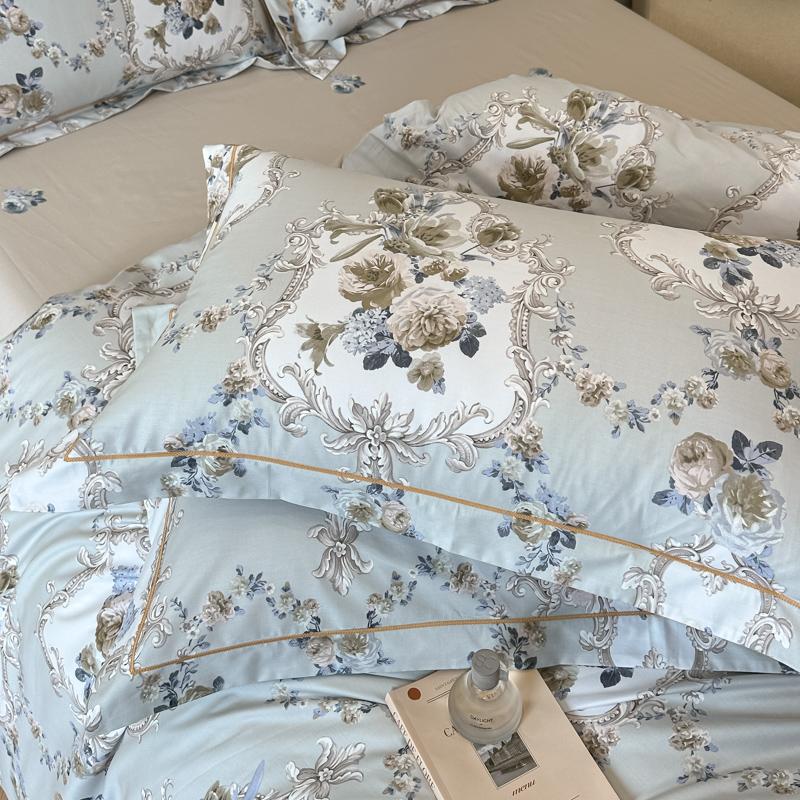 3 Piece Egyptian Cotton Bedding Set with 1 Duvet Cover and 2 Pillowcases Printed Soft Breathable Skin Friendly Comfortable