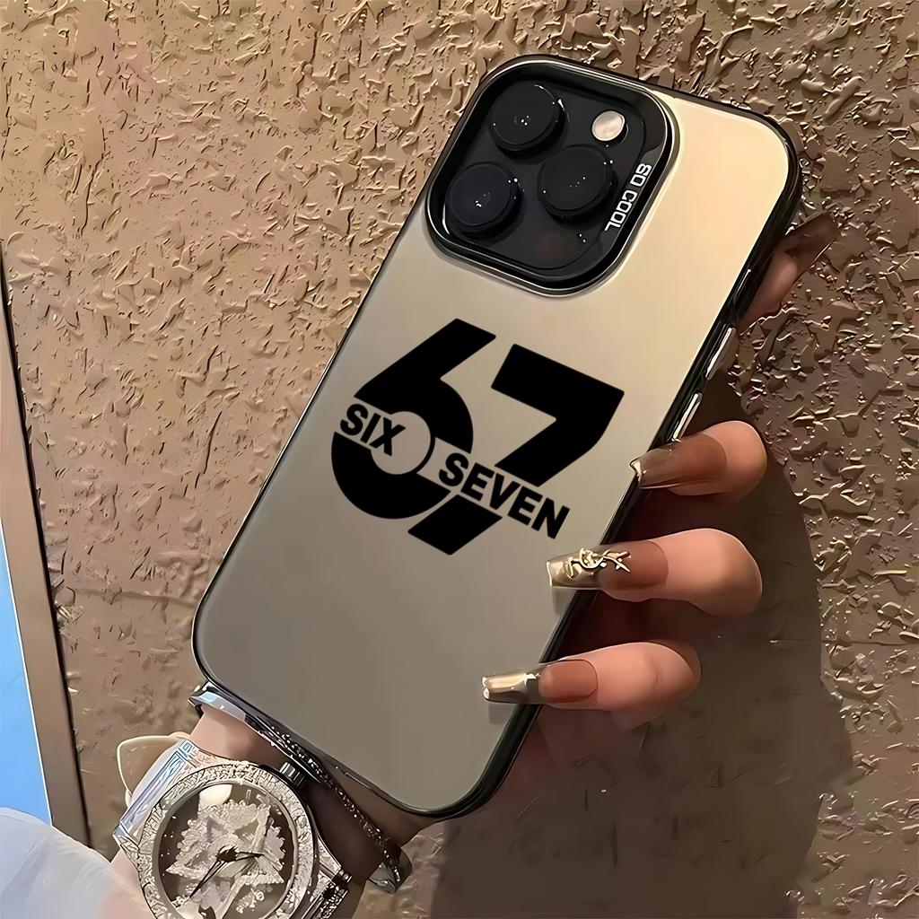 Luxury Six Seven 67 Phone Case For iPhone 16 15Case iPhone 13 12 14 11 Pro Max 16 Plus 16E 17Air Silicone Shockproof Cover