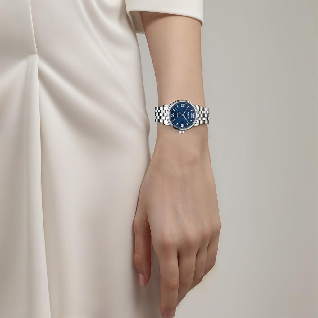 Montblanc Automatic Mechanical Movement 30m Water Resistant Watch 32mm Blue Dial Women watches U0127774