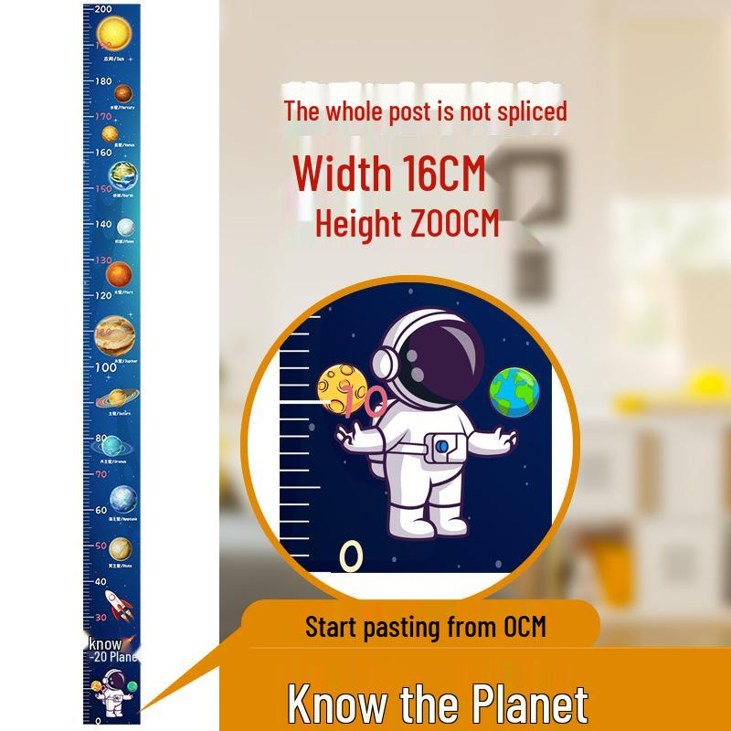 Removable Waterproof Cartoon Height Wall Sticker for Kids' Room