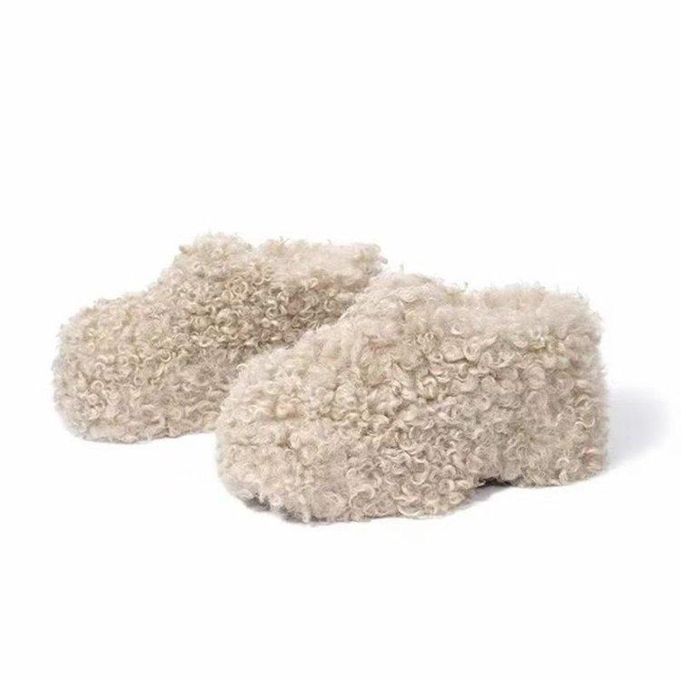 

Super thick-soled fluffy shoes winter new outer wear bag head slippers lamb wool warm non-slip snow boots heightening women s shoes 40