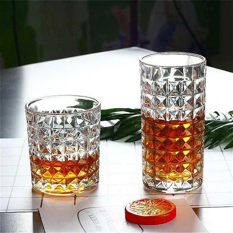 Classic Design Wine Glass Relief Whiskey Glass 300ml/330ml Household Brandy Champagne Cups Creative Wine Utensils for Friends