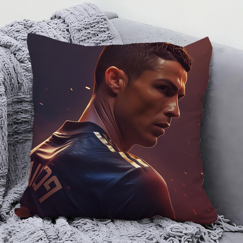 C-Cristiano R-Ronaldo Cr7 Taie d'oreiller Carré Oreiller Chambre à coucher Canapé Loisir Confort Coussin Voiture Salon Décoration de la maison 40X40