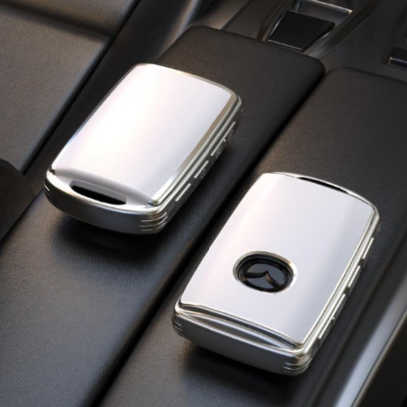 Ontto Custodia In Pelle Per Chiavi Auto Mazda - Adatta A CX-5, CX-30, MX-5, 3 (2019-2021), 4 Pulsanti