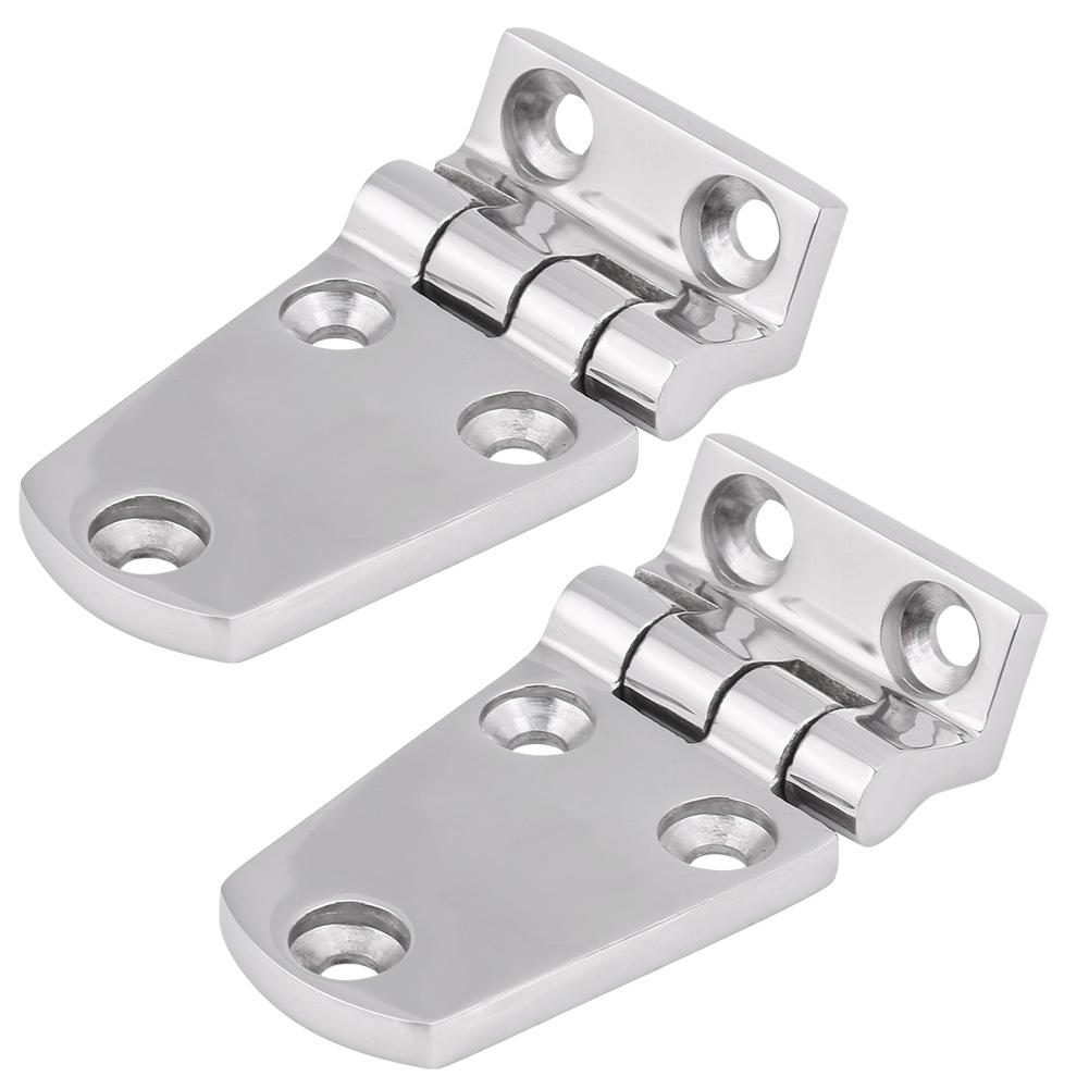 2pcs 316 Stainless Steel Marine Door Hinges Mirror Polishing Saltwater Corrosion Resistance with Integrated   for Yacht Boat Window Doors