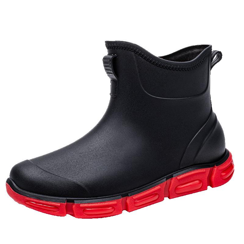 Fashion New Men's Rain Boots Rubber Gumboots Mid-calf Waterproof Working Boots Comfort Non-slip Fashion Men's Rain Boots Rubber Gumboots