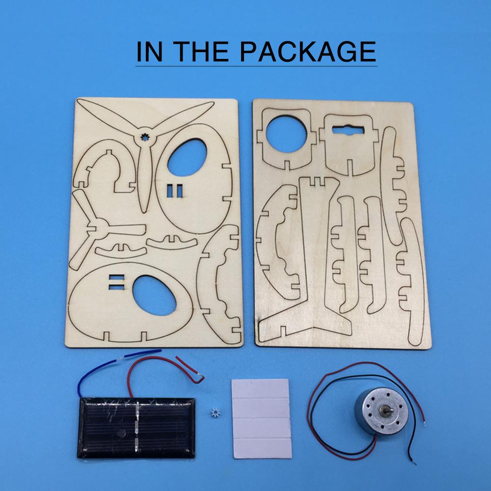 3D-Montage Solarenergiebetriebener Hubschrauber Holzpuzzle Flugzeug Holzmodellbausatz DIY Handwerk