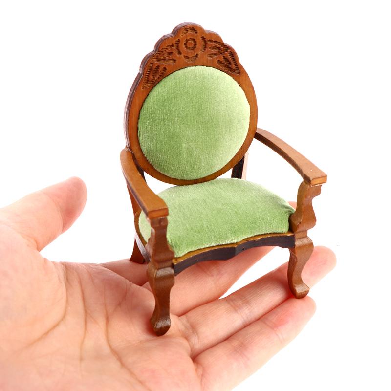 1:12 Dollhouse Miniature Wooden Chair Mini Armchair Rocking Chair High Chair Model Furniture Home Garden Decor Accessories Toys