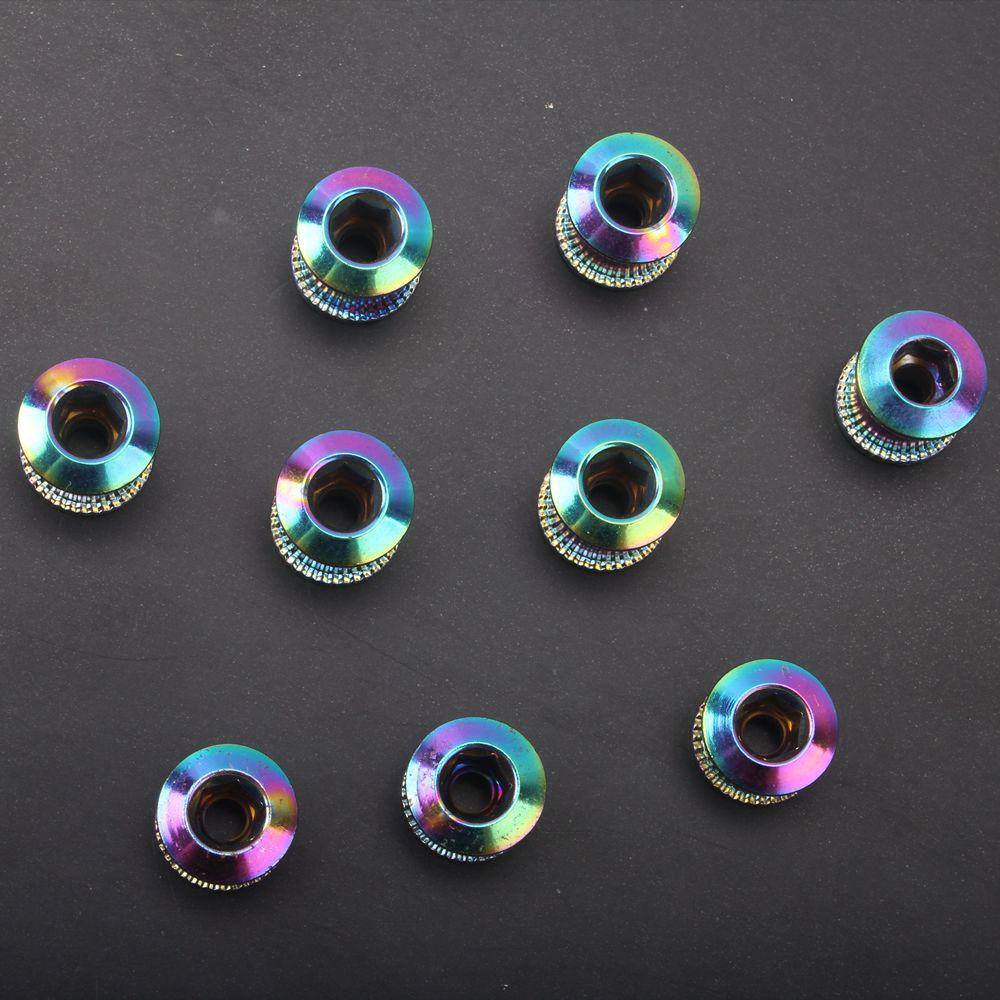 Colorful Steel Chainring Bolts for Mountain and Folding Bikes