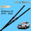Natural Rubber For Brilliance V3 2015 2016 2017 2018 2019 2020 Accessories Front Wiper Blades Windshield Window Brushes 22"+17"
