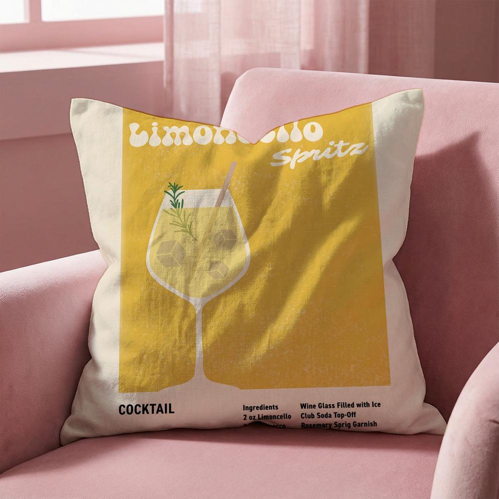 Limoncello Cocktail Kissenbezug Mehrzweck-Kissenbezug für Zuhause & Auto - Wendbar, Weich & Strapazierfähig für den täglichen Gebrauch