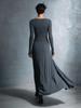 2025 Women's Autumn/Winter Solid Color Long Sleeve Wrap Dress with Knot Detail