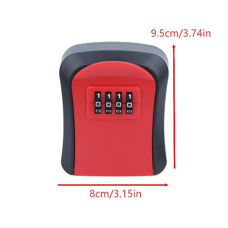 Wall Mounted Key Safe Box 4 Digits Password Lock High Durability Anti-Pry Key Keeper for School Apartment Entrance