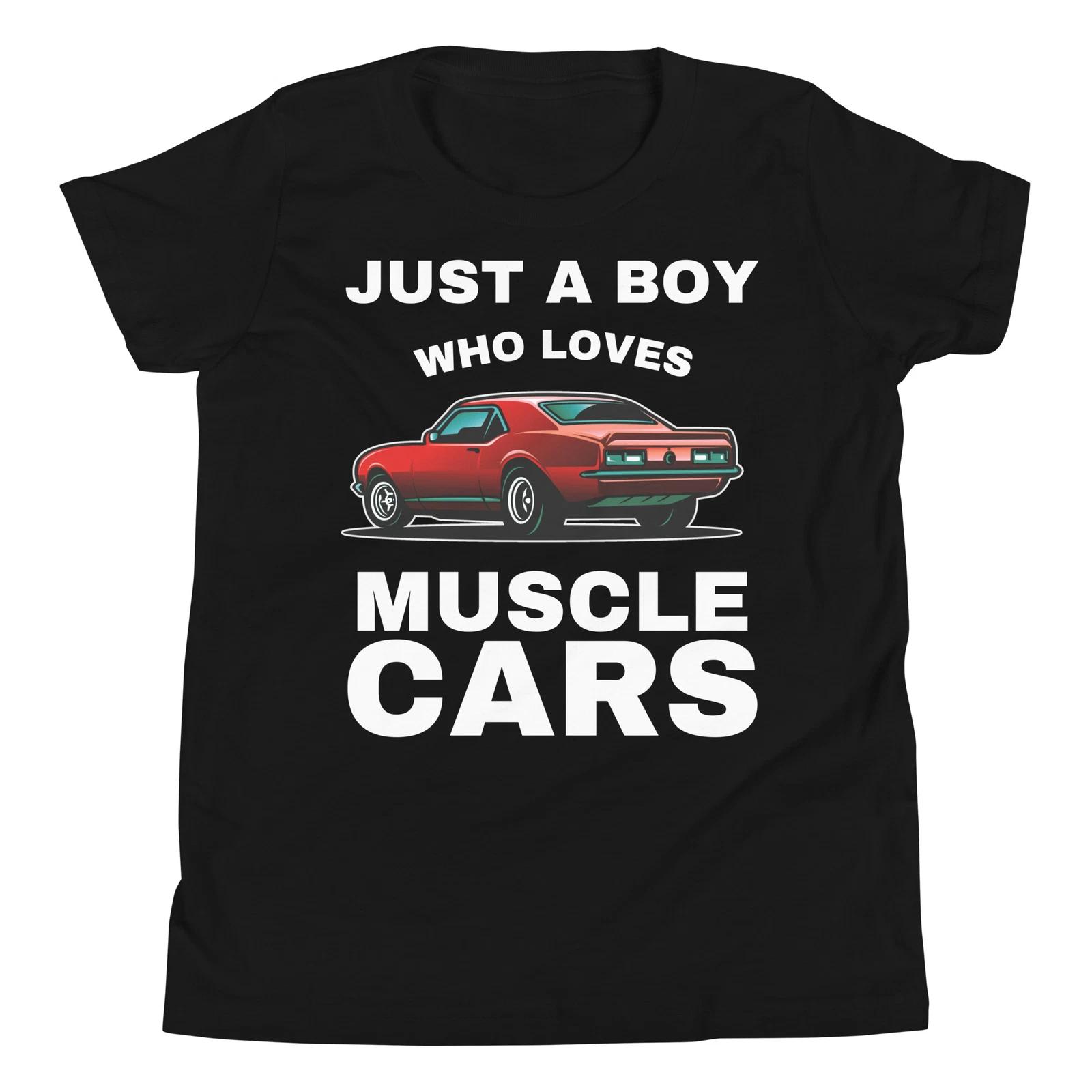 Just A Boy Who Loves Muscle Cars Vintage Classic Sports Cars Youth T-Shirt 130