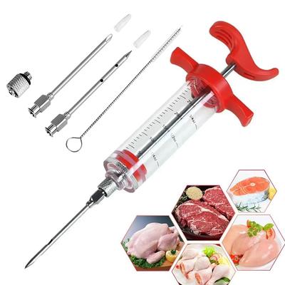 Flavor Needle BBQ Meat Injector Spice Marinade Syringe Stainless Steel Pork Steak Meat Sauces Syringes Kitchen Tools TMZ