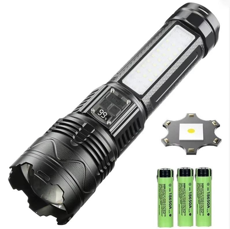 10000LM LED White Laser Built-in Battery Flash Light Emergency Spotlights 5km Most Powerful Led Flashlights Tactical Lights