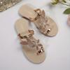 Summer New Maple Leaf Women's Flat Sandals, Slip-on Toe Comfortable Beach Style, Outdoor Lightweight Casual Round Toe Slide Sandals