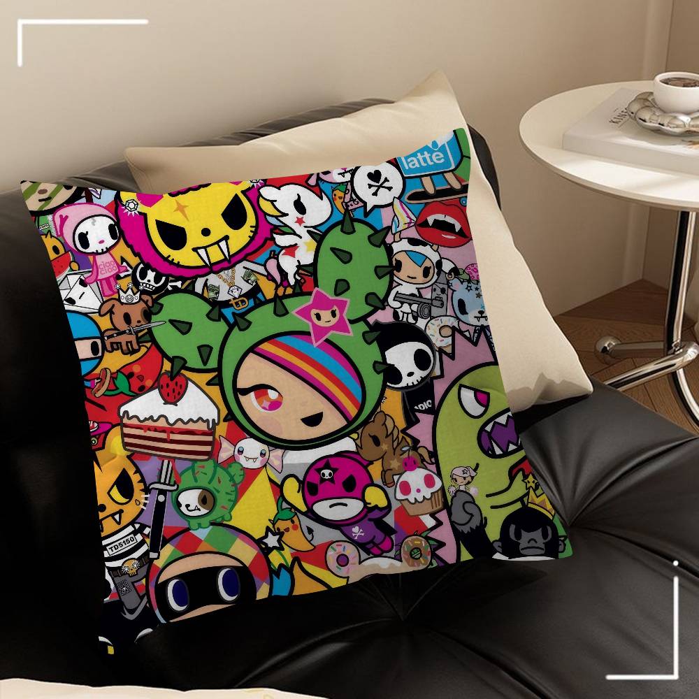 Japan Tokidoki cartoon   Office Cushion Pillowcase Car Cushion Cover45X45CM Lumbar Pillowcase Sofa Pillowcover