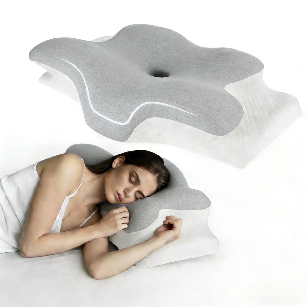 Memory-Schaumstoffkissen Schmetterlingsform Nackenkissen Hohe Dichte Memory-Schaumstoff Atmungsaktiver Bezug Ergonomisches Konturdesign